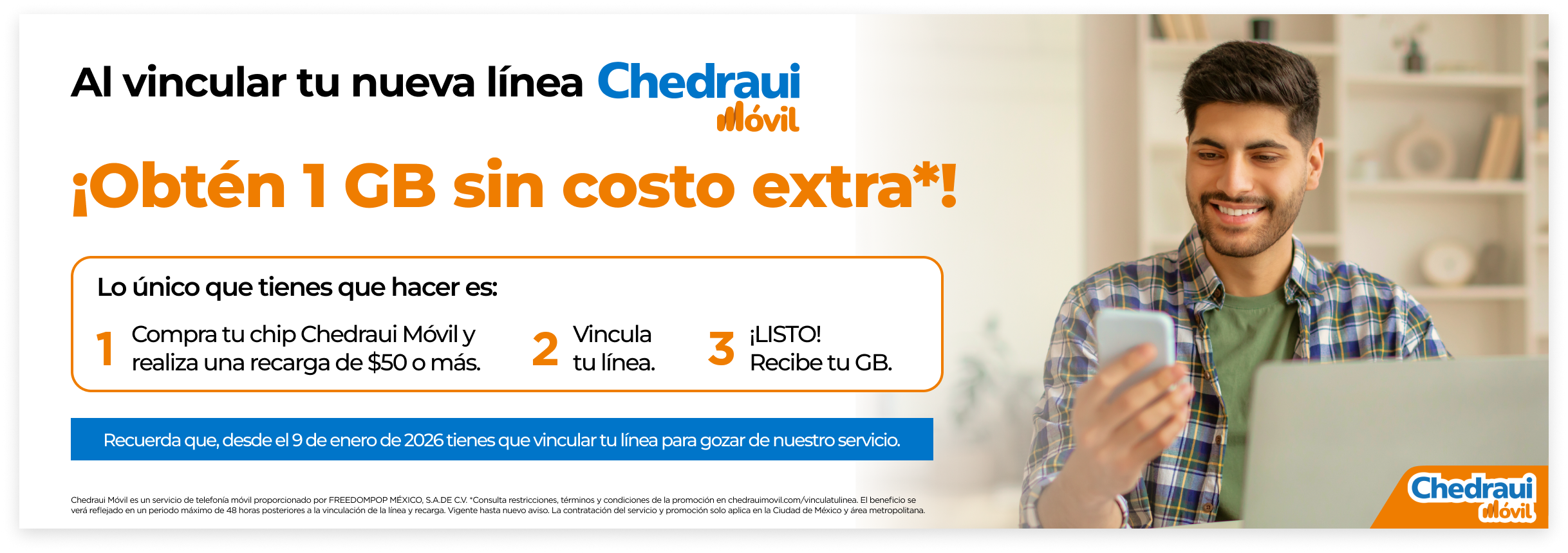 1 GB - Al vincular tu nueva línea obtén 1 GB sin costo extra
