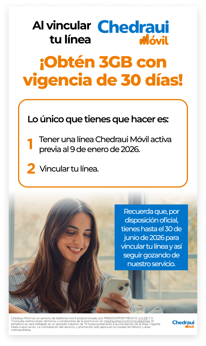 Vinculación - Obtén 3GB con vigencia de 30 días